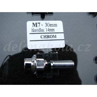 šroub M7x30mm hlava 14mm BMW - chrom